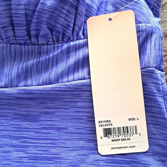 ZX Outdoor Life Purple Halter Sundress Sleeveless Mini Size Large - Picture 5 of 7